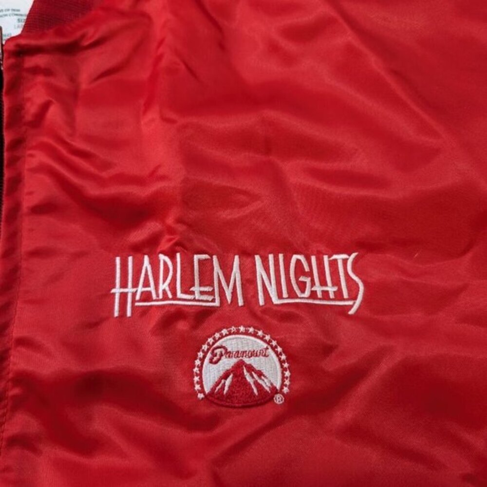 Vintage Harlem Nights Paramount Satin Bomber Jacket Size Large